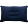 thumbnail image 4 of Cojín inflable suave para viajes y acampada, almohada inflable para exteriores, saco de dormir cuadrado flocado grueso y grande para acampar, almohada azul marino ER, 4 of 5