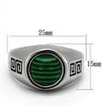 thumbnail image 2 of Luxe Jewelry Designs Men's Stainless Steel Ring with Emerald Malachite Synthetic Stone - Size 13, 2 of 4