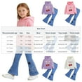 thumbnail image 3 of Tdoqot Toddler Girls Outfit Sets- Long Sleeve Casual Cotton Cute Hoodie and Flare Jeans Kids Spring Clothes Purple Size 5 T, 3 of 6