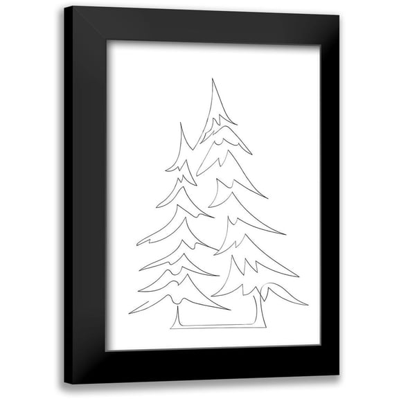 1x Studio II 11x14 Black Modern Framed Museum Art Print Titled - Pine Trees