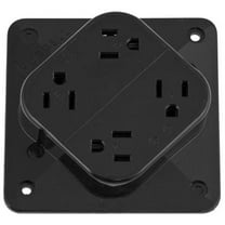 Hubbell Wiring Device-Kellems Receptacle,Black,15 A,2P3W,Back,1PK HBL415BK