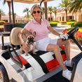thumbnail image 3 of Golf Cart Seat Covers for 2 Seater,Red Black Microfiber Cart Seat Towel Blanket,Abstract Geometric Grey White Middle Century Absorbent Breathable NonSlip Bench Seats Protector for Golf Course 51"x31", 3 of 9
