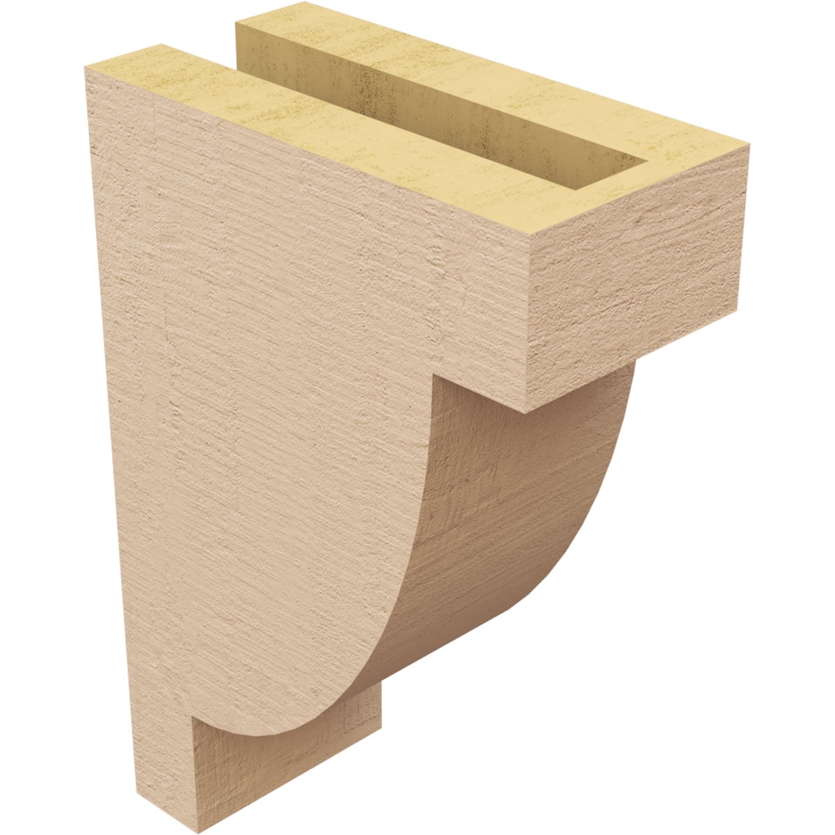 3"W x 6"D x 9"H Classic Alpine Rough Cedar Woodgrain TimberThane Corbel, Primed Tan