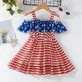 thumbnail image 4 of Splozh 4th Of July Outfits for Toddler Girls Toddler Girls Independence Day Stars Striped Printed Dress 4th Of July Kids Ruffles Princess Dresses Red,18 Months, 4 of 7