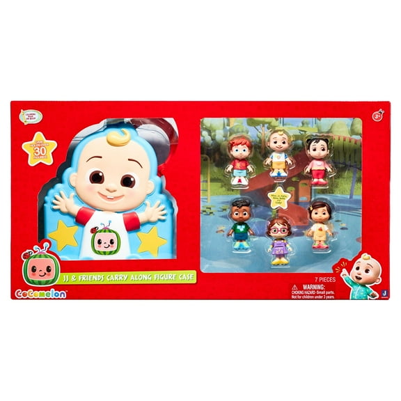 CoComelon Carry Along Figure Case with 6 Articulated Figures - Toys for Kids, Toddlers, and Preschoolers