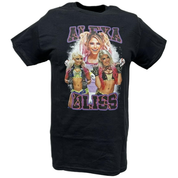 Alexa Bliss WWE Purple Trio Womens Superstar Black T-shirt