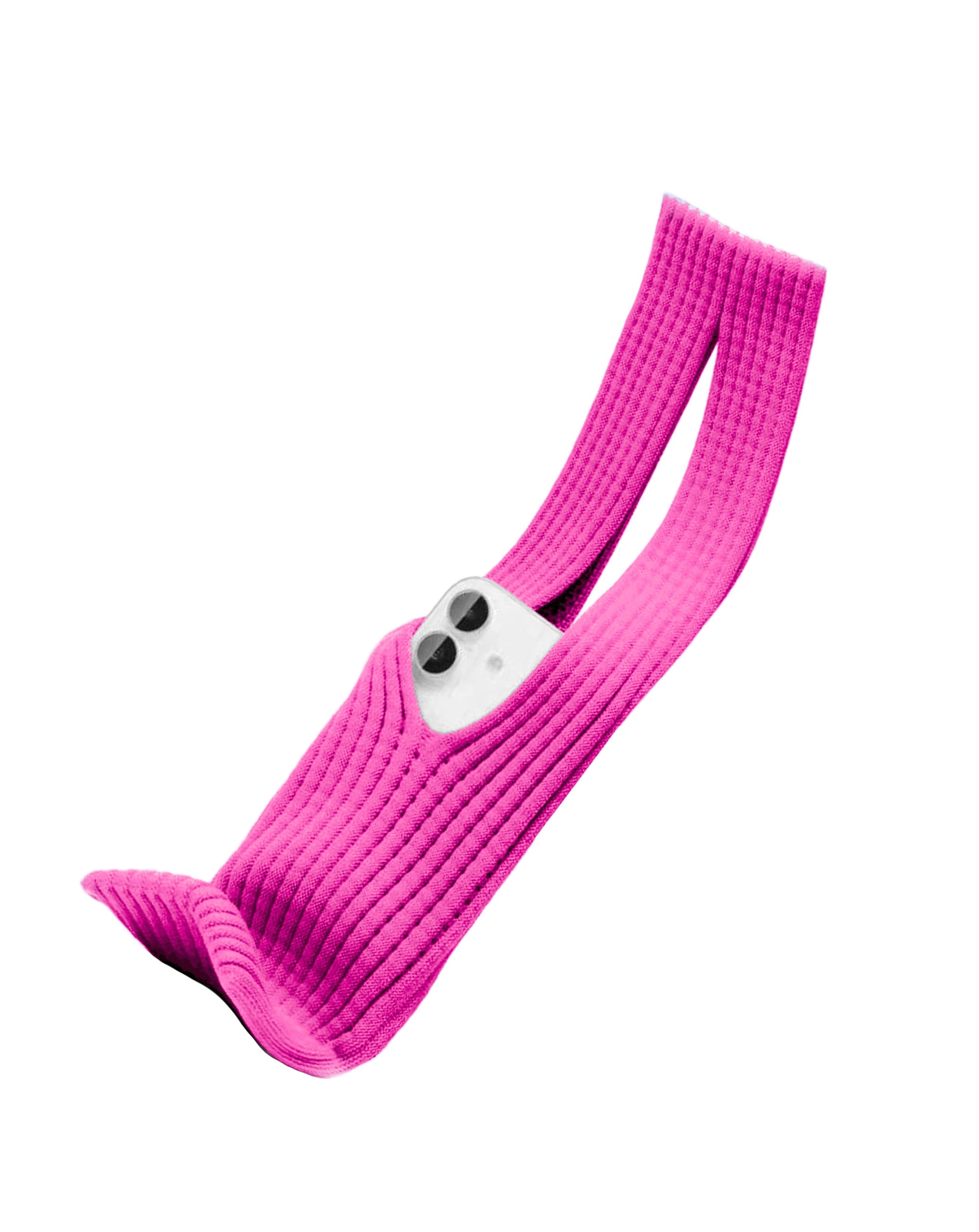 Short Minimalist Knit Phone Sleeve - Pink