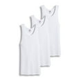 thumbnail image 1 of Famous Brand Camiseta sin Mangas Blanca 100% Algodón Acanalada Paquete de 3 (Hombres), 1 of 1