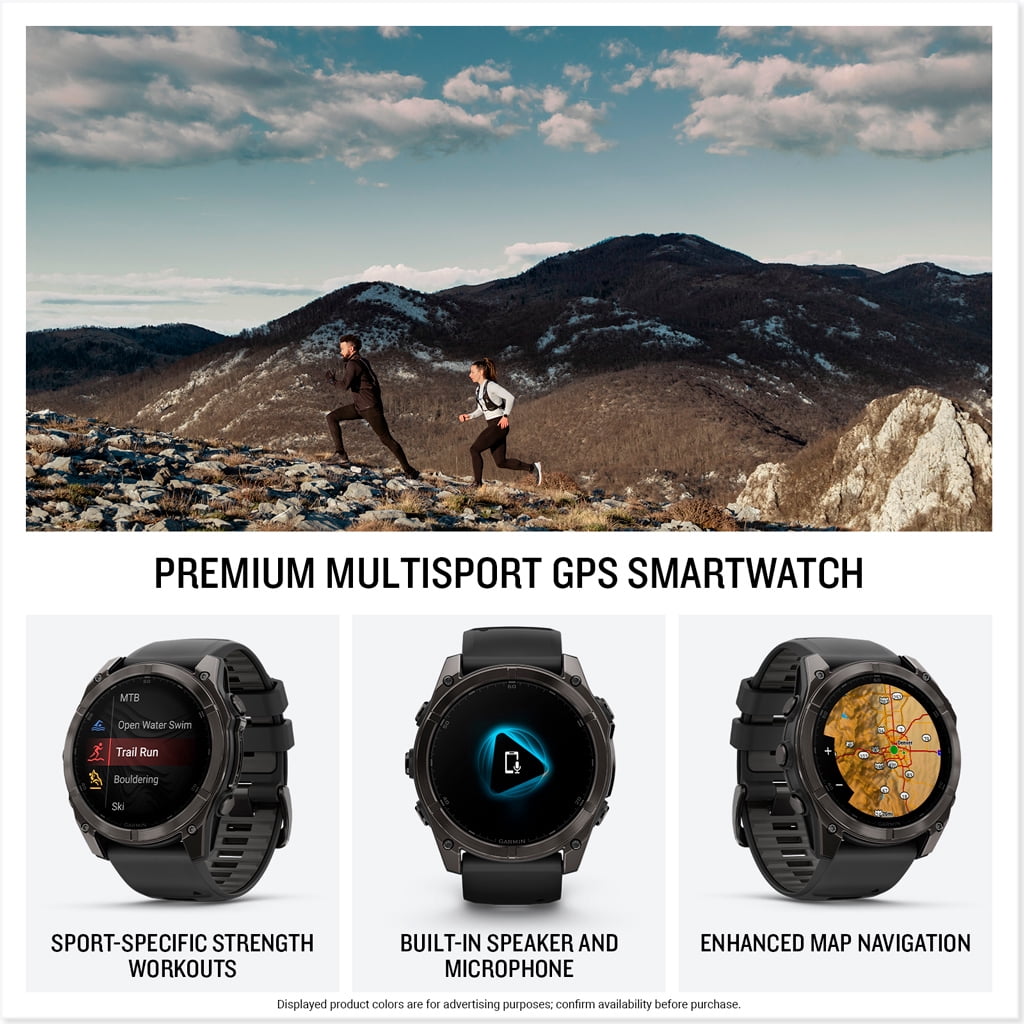Garmin Fenix 8 51mm AMOLED Sapphire, Carbon Gray DLC Titanium w/ Black/Pebble Gray Band