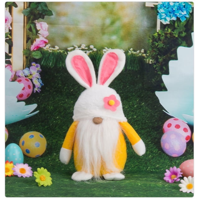 Xihbxyly Conejito de Pascua Enano, Decoración Festiva para El Hogar, Gnomo Guardián de La Suerte, Ambiente Romántico, Tamaño 25 X 18 X 10 Cm