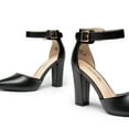 thumbnail image 4 of DREAM PAIRS Women's Block High Heels Pointed Toe Ankle Strap Dress Pumps for Wedding Party, 4 of 5