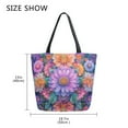 thumbnail image 5 of FORMRS Womens Canvas Tote Bag with Zipper Inner Pocket Shoulder Handbag, Light Purple Flowers, 5 of 7