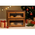 thumbnail image 4 of Brown Corner Bread Box for Kitchen Countertop,Cuopluber Large Bread Container Storage Bamboo Wooden Farmhouse Bread Box with Window Bread Holder, 4 of 9