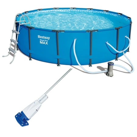 Bestway 15ft x 42in Steel Pro Max Round Frame Above Ground Pool and (Best Way To Vacuum Seal Weed)