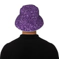 thumbnail image 5 of Salouo Purple Glitter Print Unisex Bucket Hat, Outdoor Summer Beach Fishing Sun Hat Fun Outdoor Vacation Hat for Men Women Teens,Reversible Double-Side-Wear, 5 of 6