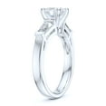 thumbnail image 4 of Sterling Silver Tapered Baguette and Round Brilliant Cut Simulated Diamond Three-Stone Promise Engagement Ring For Women (8.5), 4 of 6