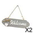 thumbnail image 1 of 2 Letreros De Madera Para Puerta Colgante Con Lazo, Colgador De Puerta Para Decoración De Puerta Delantera De Porche, Bienvenida, Gris, 1 of 8