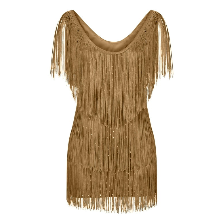 Women Dress Costumes,Costumes Dresses Sequin Fringed Dress Cocktail Dress -  Walmart.com