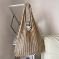 thumbnail image 4 of Knitted Shoulder Tote Bag Large Crochet Beach Purse Summer Handbag for Women Stylish Boho Accessory, 4 of 5