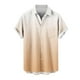 thumbnail image 5 of Mens Casual de Manga Corta Botón Abajo Camisas Gira Cuello Gradación Blusa de Impresión, Suelto Ajuste Poliéster Camisa de Verano, Lavado a Mano Casual, 5 of 6