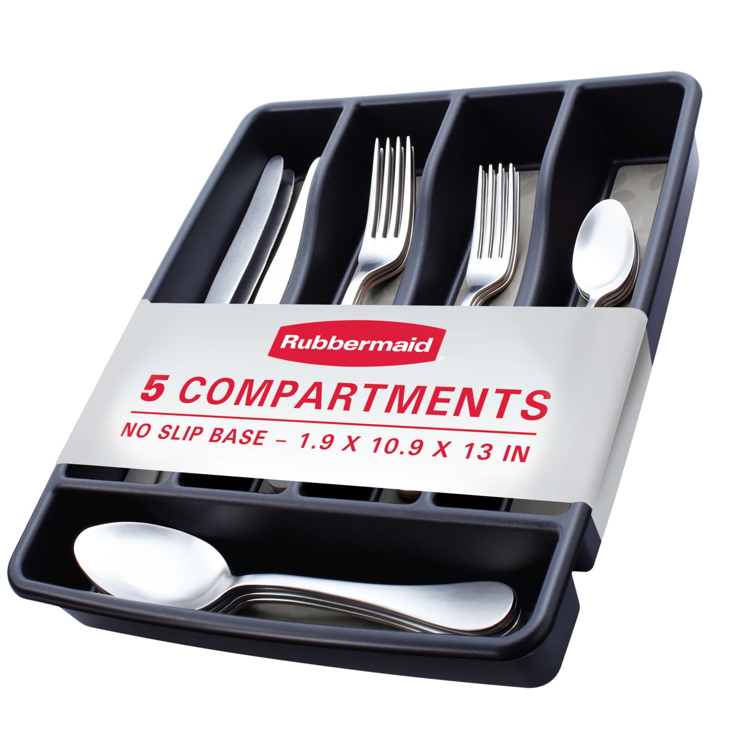 (2 pack) Rubbermaid, Silverware Organizer, Small, Black