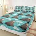 thumbnail image 3 of Feelyou Child Kawaii Walrus Full Size Sheets, Funny Ocean Wildlife Bed Sheets, Cute Cartoon Animal Sheet Sets, Breathable Home Decor, 4pcs, 3 of 7