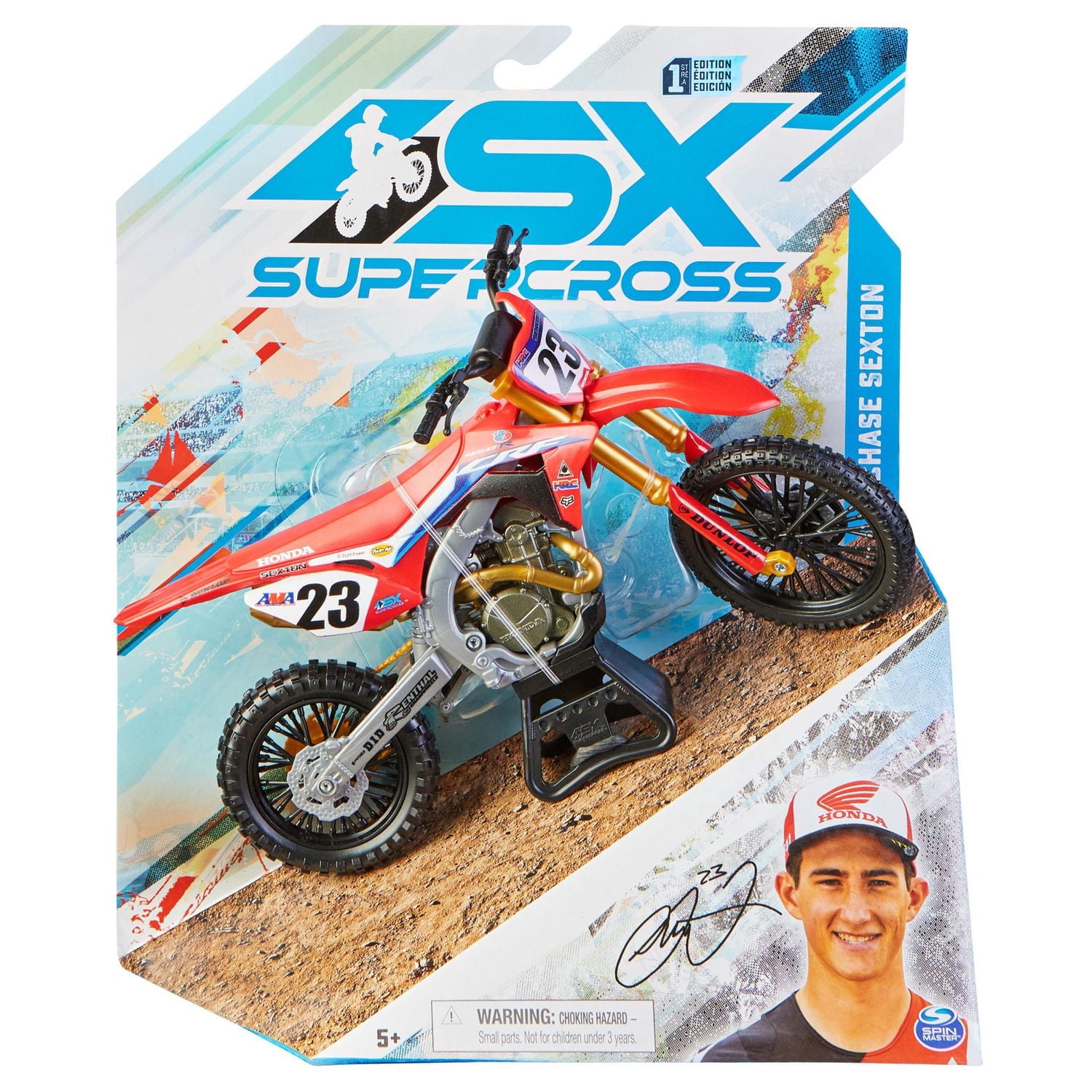 Supercross, Authentic Chase Sexton 1:10 Scale Collector Die-Cast Motorcycle Replica with Display Stand