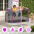 thumbnail image 3 of LinkRomat 7-in-1 60" Elliptic Trampoline for Kids, 500lbs Capacity Toddler Trampoline with Enclosure, Adjustable Height Handrail & Durable Designs for Boys & Girls, Indoor & Outdoor, 3 of 9
