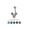 thumbnail image 1 of Skull Mickey Mouse Ears Belly Ring with Jewels, 1 of 4