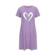 thumbnail image 1 of fheaev Chemises de Nuit pour Femmes Grande Taille Imprimé Saint-Valentin Chemise de Nuit Décontractée Manches Courtes Robe de Nuit Ample Confortable Pyjama Col Rond Chemises de Nuit Douces, 1 of 2