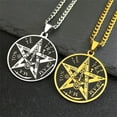 thumbnail image 5 of Witchcraft Pentagram Necklace 14K Yellow Gold Men's Jewish Hebrew Tetragrammaton Solomon Pendant Amulet Jewelry, 5 of 9