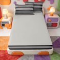 thumbnail image 4 of Erosebridal Line Art Zipper Twin Comforter Sets with Fitted Sheet and 2 Pillowcases,Boho Striped Zipper Bedding Set,Light Gray Reversible,4-Piece, 4 of 7