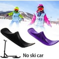 thumbnail image 2 of 2Pieces Snow Racer Sled Ski Sled Slider Board with Steering Wheel 2 in 1 Saucer Sleds with Attachment Ski Board Black Outdoor Sports Scooter Parts, 2 of 13