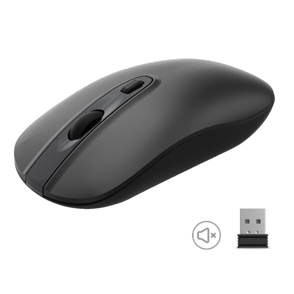 Wireless Mouse, 2.4G Slim Portable Computer Mouse for Laptop, Silent Mouse Ergonomic Cordless Mice with USB Nano Receiver, Compatible with PC Mac Macbook Notebook Windows, Christmas Gifts, Black