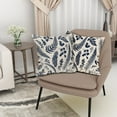 thumbnail image 6 of Navy Blue Leaf Plant Pillow Covers 20X20 Inch Set of 2 Tropical Fern Herbs Botanical Leaves Floral Decorative Pillow Cases Vintage Cushion Case Farmhouse Home Decor for Couch Sofa Porch Outdoor, 6 of 6