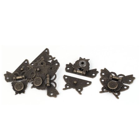 - Jewelry Box Zinc Alloy Butterfly Shape Toggle Latch Catch Hasp Bronze Tone 5pcs