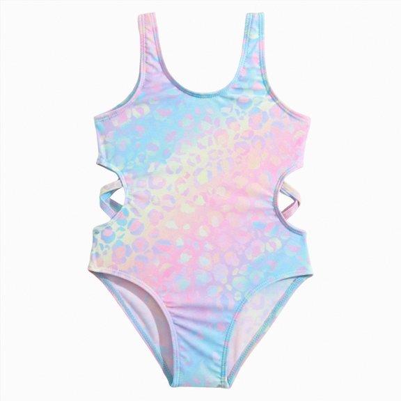Gibobby Girls One Piece Swimsuits Summer UPF 50 Quick Dry 2T 3T 4T 5T 6T Beach Bathing Suit Cross Shoulder Strap Swimwear(4-5 Years,Pink)