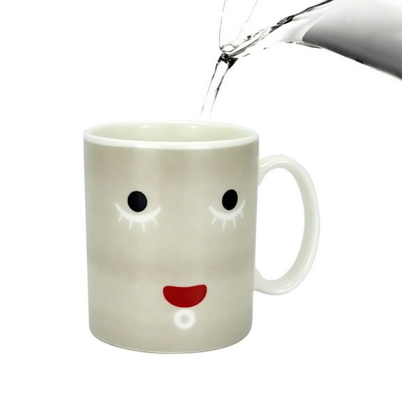 MLINS Color Changing Porcelain Mug for Hot Beverages x 7.7 x 9.1 cm Perfect for Coffee and Tea