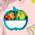 thumbnail image 3 of EeaseCA 1pc Baby Silicone Dinner Plate Integrated Modeling Grid Plate for Children, 3 of 7