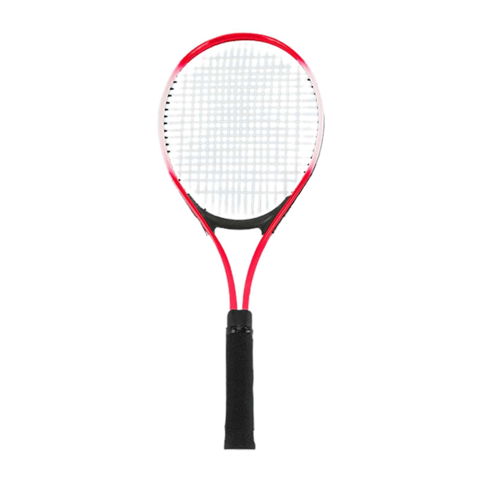 Lightweight Adults Tennis Racket Training Gear Professional Women Men Aluminum Alloy Racket Non Slip Racquet for Beginners Sports Red