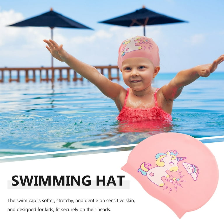 Silicone Swim Cap Waterproof Children's Swimming Hat Bathing Caps Kids for  Baby 