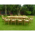 thumbnail image 4 of Teak Dining Set:10 Seater 11 Pc - Large 117" Mas Trestle Leg Rectangle Table And 10 Granada Stacking Arm Chairs Outdoor Patio Grade-A Teak Wood WholesaleTeak #WMDSGR7, 4 of 4