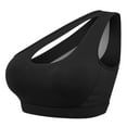 thumbnail image 2 of Women One Shoulder Sports Bra One Strap Bra Sports Tank Tops for Yoga Gym Running Workout, Black, L, 2 of 8