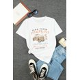 thumbnail image 4 of POGLIP Women's White Fresh Pumpkins Leopard Truck Graphic Tee, 4 of 6