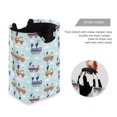 thumbnail image 3 of Yayeee Freestanding Laundry Hamper with Handle Collapsible Large Storage Basket for Clothes, Colorful Trains, 3 of 7