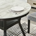 thumbnail image 2 of Dark Finish Table With Shelf, 48" Faux Marble Top, Round, Seats 4, Modern Dining Appeal Top Table, Round , Contemporary Current Fashion, 2 of 3