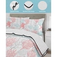 thumbnail image 4 of Quilts King Size, Red Aqua Coastal Soft Comforter Bedding Set for Bed, Sea Turtle Nautical Coral Summer Beach Lightweight Quilted Bedspread with Pillow Cover(2 Pieces) for All Season, 96x106 Inch, 4 of 6