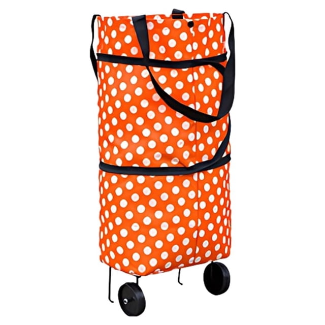 Toystoory Bolsa De Compras Con Ruedas Práctica Y Compacta Fabricada Con Resistente Tela Oxford Bolsa De Compras Plegable Almacenamiento y organización del hogar origen naranja