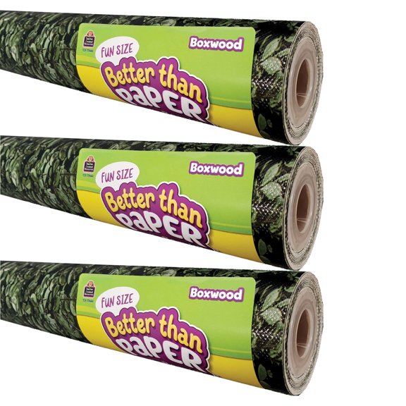 Teacher Created Resources Fun Size Better Than Paper Bulletin Board Roll, 18" x 12', Boxwood, Pack of 3
