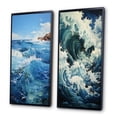 thumbnail image 3 of Designart "Infinite Sapphire Ocean II" Ocean Framed Wall Art Set Of 2 - Blue Beach Gallery Wall Frame Set For Home Decor, 3 of 7